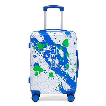 Trikiousd 20 Inch PC Spinner Carry On Suitcase with Combination Lock Printed Pattern Luggage