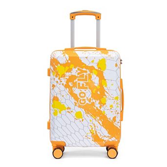 Trikiousd 20 Inch PC Spinner Carry On Suitcase with Combination Lock Printed Pattern Luggage