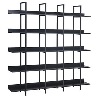 Trikiousd 5 tier Industrial Bookcase with Metal Frame Open Shelves