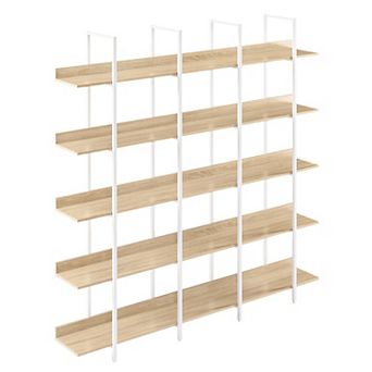 Trikiousd 5 tier Industrial Bookcase with Metal Frame Open Shelves