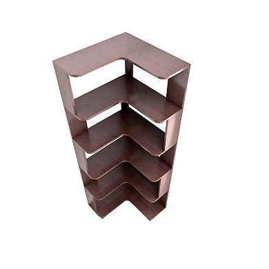 Trikiousd 6-Tier L-Shaped Corner Bookcase with Anti-Tip Design