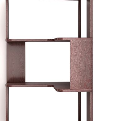 Trikiousd 6-Tier L-Shaped Corner Bookcase with Anti-Tip Design