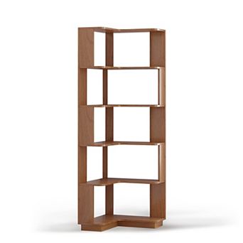 Trikiousd 6 tier L-Shaped Corner Bookcase with Anti-Tip Design