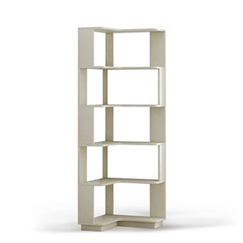 Trikiousd 6 tier L-Shaped Corner Bookcase with Anti-Tip Design