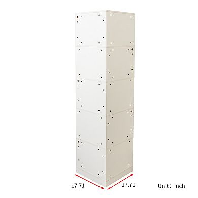 Trikiousd 5-Tier Corner Bookshelf with LED Lights and Baffle Panels