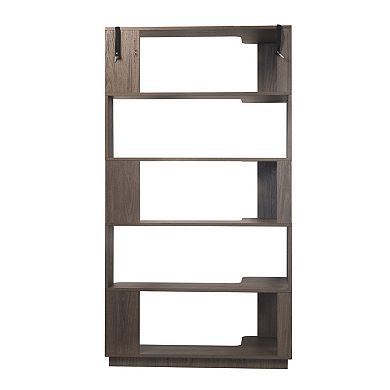 Trikiousd 5-Tier L-Shaped Corner Bookcase with Anti-Tip Design