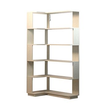 Trikiousd 5 tier L-Shaped Corner Bookcase with Anti-Tip Design