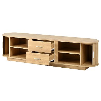 Trikiousd 70.8" TV Stand with Drawers and Hidden Sliding Storage
