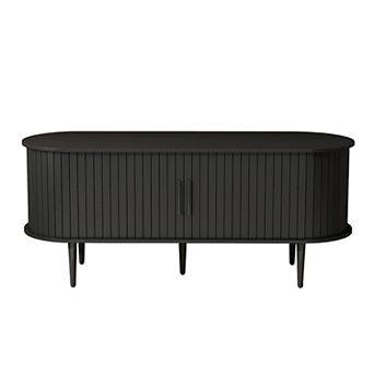 Trikiousd 47" Mid Century TV Stand with Sliding Door Storage