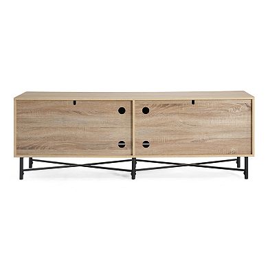 Trikiousd 4-Door TV Stand with Adjustable Shelves for 65" TVs