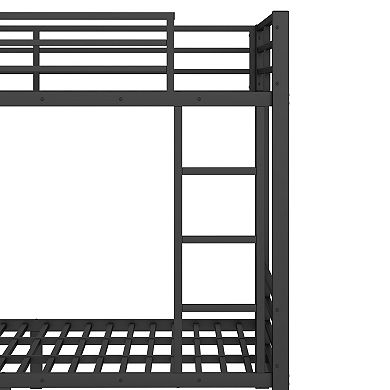 Pnronnc Metal Frame Bunk Bed with Pegboard, 2 Drawers and Storage Shelves