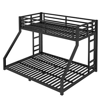 Pnronnc L-shape Bunk Bed Metal Twin XL over Queen Size Bed for Teens and Adults