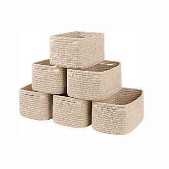Woven Cotton Storage Baskets Set of 6