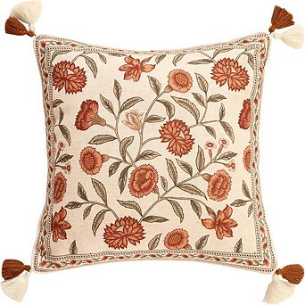 Vintage Floral Throw Pillow Cover Linen Case