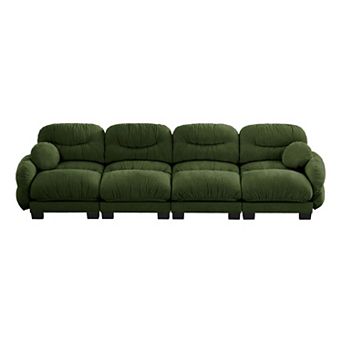 Trikiousd 4 Seater Modular Sofa Straight Row Sectional Sofa with Pillows