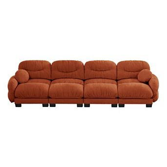 Trikiousd 4 Seater Modular Sofa Straight Row Sectional Sofa with Pillows