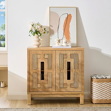 Carved Buffet Storage Cabinet Sideboard Accent Cabinet
