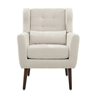 Trikiousd Modern Upholstered Accent Chair with Pillow, Comfy Lounge Armchair