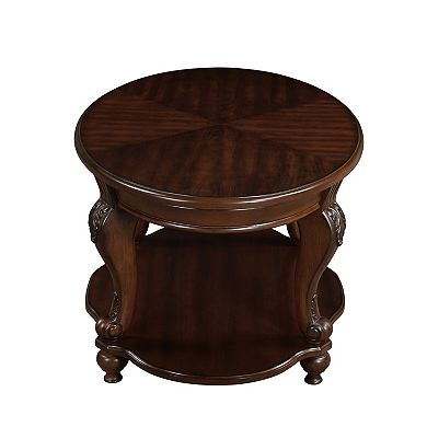 Trikiousd 22'' Round Solid Wood End Table with Shelf