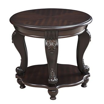 Trikiousd 22'' Round Solid Wood End Table with Shelf