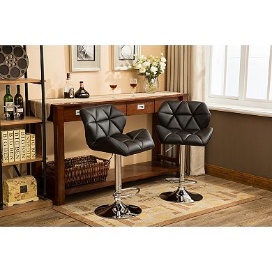 Trikiousd Adjustable Swivel Hydraulic Bar Stools Set of 2