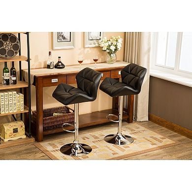 Trikiousd Adjustable Swivel Hydraulic Bar Stools Set of 2