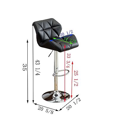 Trikiousd Adjustable Swivel Hydraulic Bar Stools Set of 2