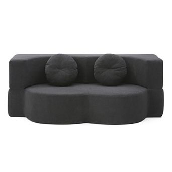 Trikiousd 2-in-1 Loveseat Sleeper with Pillow Convertible Folding Sofa
