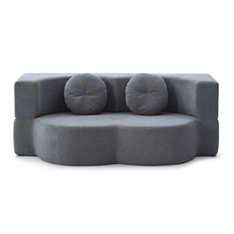 Trikiousd 2-in-1 Loveseat Sleeper with Pillow Convertible Folding Sofa