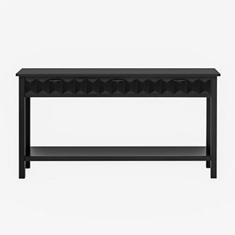 Trikiousd 58.3" Fir Veneer Console Table with 3 Drawers and Shelf Entryway Storage Table