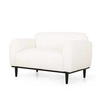 Trikiousd 50" Modern Upholstered Loveseat Sofa 2-Seater Couch with Rubber Wood Legs