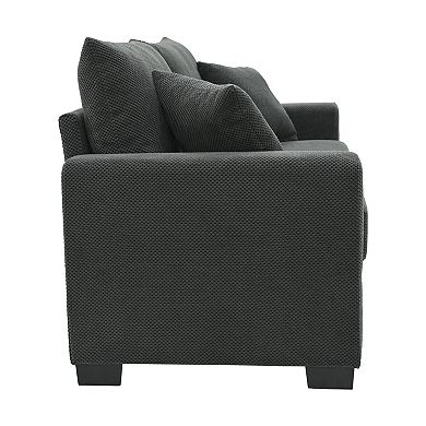 Trikiousd 69" Upholstered Loveseat Sofa with Throw Pillows