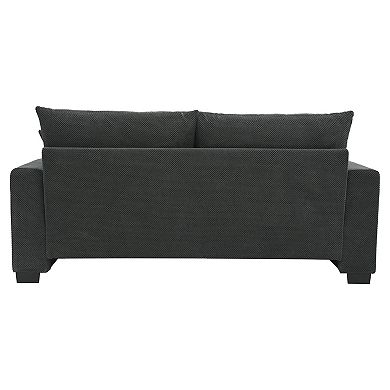 Trikiousd 69" Upholstered Loveseat Sofa with Throw Pillows