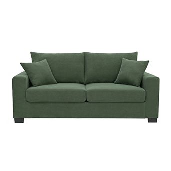 Trikiousd 69" Upholstered Loveseat Sofa with Throw Pillows