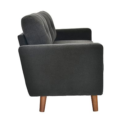 Trikiousd 65" Loveseat Sofa with Tufted Back and Solid Wood Legs