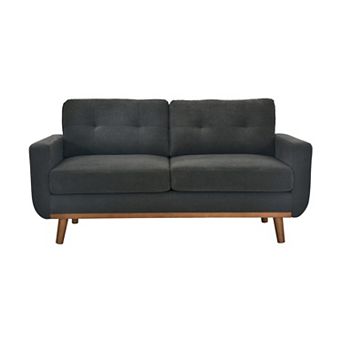 Trikiousd 65" Loveseat Sofa with Tufted Back and Solid Wood Legs