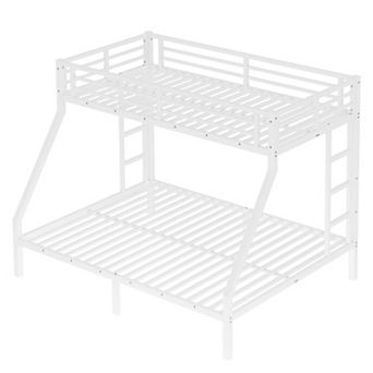 Pnronnc L-shape Bunk Bed Metal Twin XL over Queen Bunk Bed for Teens, Space-Saving Bed
