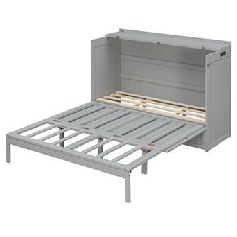 Pnronnc Convertible Murphy Bed Wall Bed with Drawer, A Set of Sockets & USB Ports