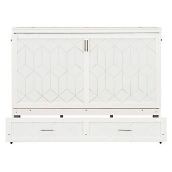 Pnronnc Convertible Murphy Bed Wall Bed with Drawer, A Set of Sockets & USB Ports