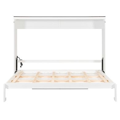 Pnronnc Folding Murphy Daybed Queen Size Cube Wall Cabinet Bed with USB