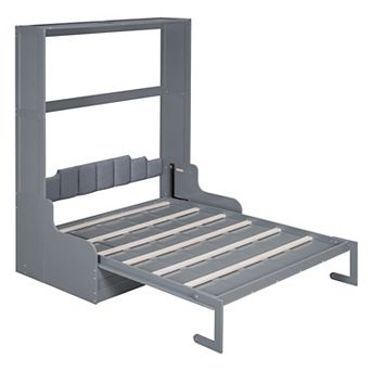 Pnronnc Folding Wall Bed Queen Size Murphy Bed with Hidden Loveseat and Cushion