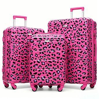 Trikiousd 3 pc ABS+PC Luggage Set 20 Inch Carry On with USB Port Spinner Wheel Suitcase