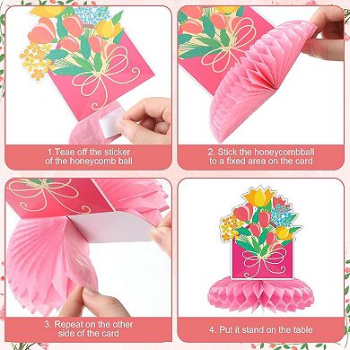 9 Pcs Floral & Heart Honeycomb Decor
