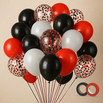 Red, Black & White Balloon Arch Kit, Confetti Balloons (52pcs)