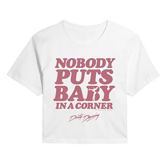 Juniors' Dirty Dancing "Nobody Puts Baby In A Corner" Cropped Tee