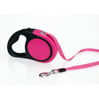 Retractable Dog Leash, 16ft No-Tangle Leash for Small Medium Dogs, One-Handed Brake, Pink