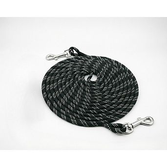 Long Dog Leash 30FT, Heavy Duty Training Leash with Padded Handle & Swivel Hooks, Black