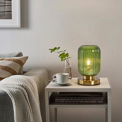 Dimmable Ribbed Glass Table Lamp