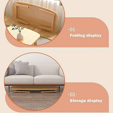 Folding Coffee Table Collapsible Wooden Mini Desk Multifunctional Foldable Coffee Tables
