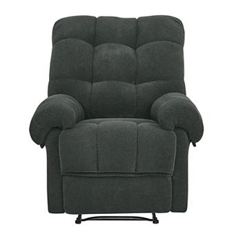 Dark gray recliner with thickened armrests